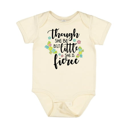 

Inktastic Though She Be but Little She is Fierce Shakespeare Gift Baby Girl Bodysuit