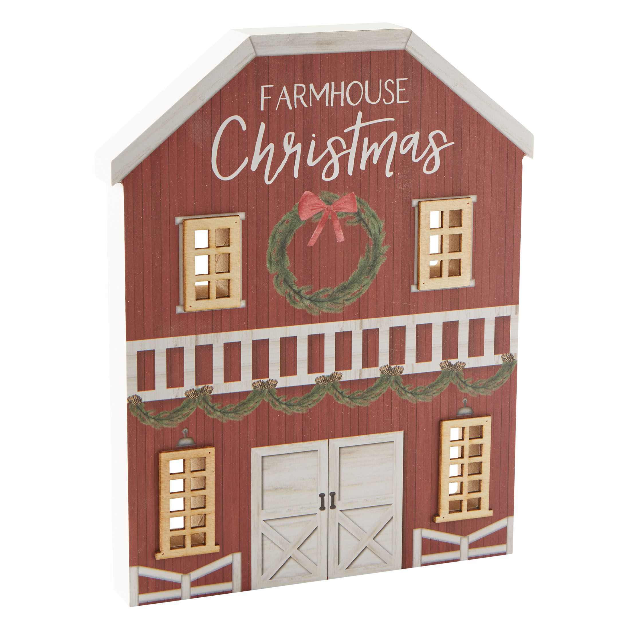 Holiday Time Table Top Barn Block Sign Decoration, 10 inch - image 3 of 4