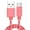 Pink, variant on HomeLife 1M/2M 2-in-1 Fast Charging Multicolor Braided Type-C USB Cable Data Line Cord