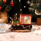 thumbnail image 3 of Adornos de Año Nuevo, adornos de trenes navideños iluminados, inyección de agua, luces LED para computadora, muñeco de nieve brillante/escena de Papá Noel dentro del muñeco de nieve Bronze Coffee JM Papelería, 3 of 5