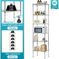 thumbnail image 3 of WYDK 6 Wire Shelving Unit Adjustable Storage Shelf Metal Storage Rack with Leveling Feet for Closet Laundry Pantry Kitchen Garage 600 LBS Capacity 16.7" L×11.8" W×63.6" H, Chrome, 3 of 8