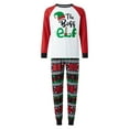 thumbnail image 3 of Inevnen Matching Christmas Pjs For Family Elf Pajamas Holiday Sleepwear Sets Letters Print Top and Pants, 3 of 8