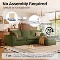 thumbnail image 3 of DILORA 108'' Boneless Cloud couches for Livingroom,Sectional L-Shape Couch With Ottoman,3 Seater Convertible Modular Soft sofa,Green, 3 of 9
