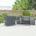 thumbnail image 3 of Outsunny Garden Storage Cabinet, Outdoor Potting Bench Table, Grey, 3 of 10