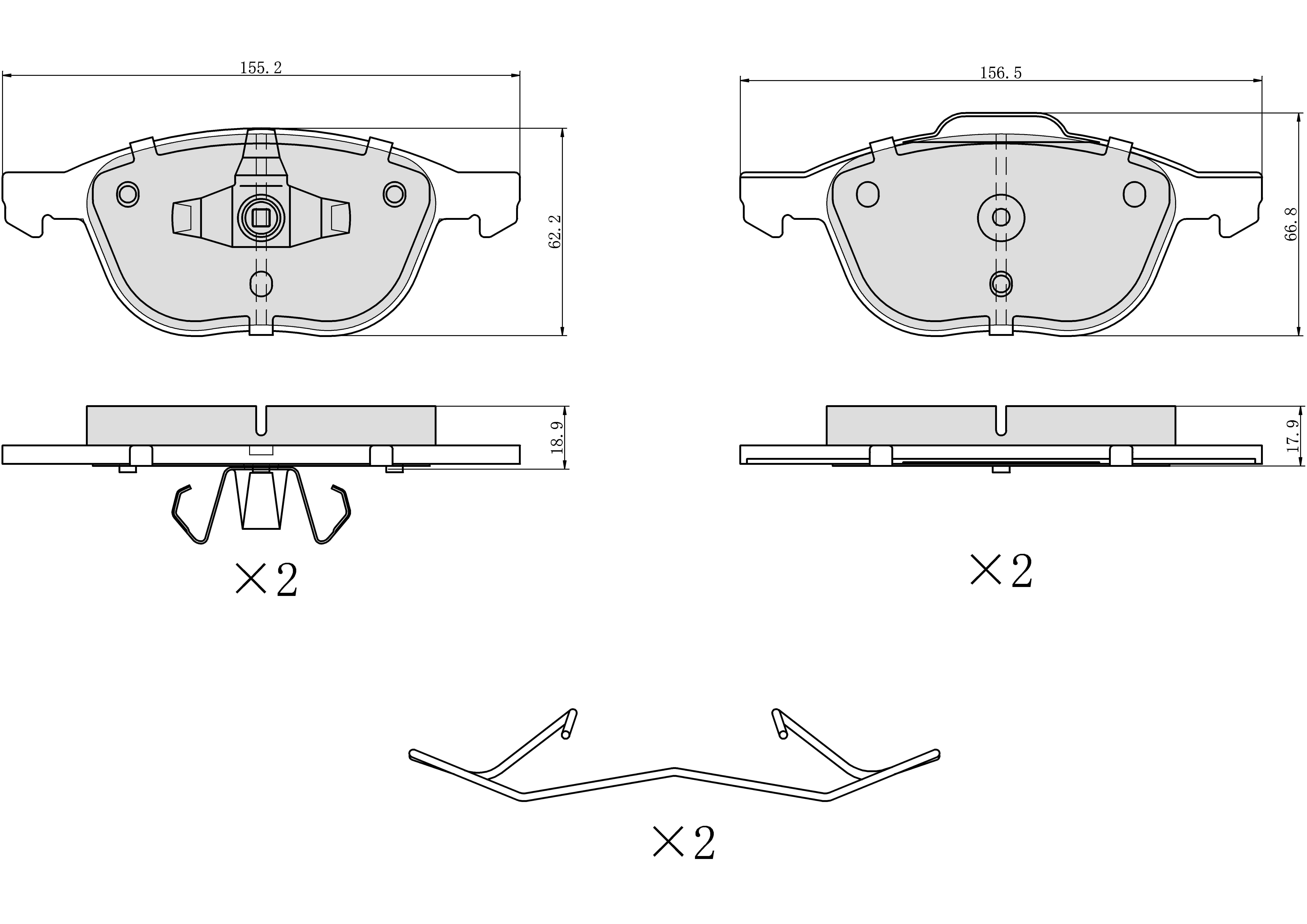 UltraHC 700 Brake Pad Set, Front HC7.1044.0.C, Ford Focus 2007-2004