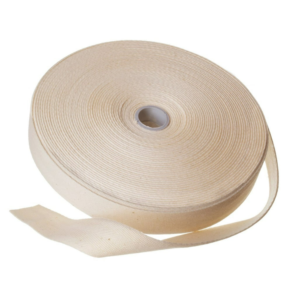 1" Natural Cotton Twill Tape Medium Weight 50 Yards