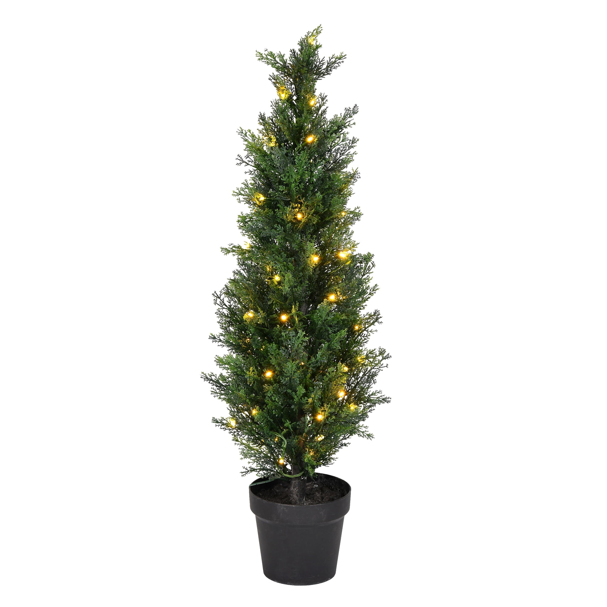 Vickerman Everyday Artificial Cedar PreLit LED Tree 3 Foot Tall