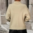thumbnail image 4 of ShomPort Fall Sweater for Women Casual Long Sleeve Turtleneck Sweaters Fringe Front Pullover, 4 of 9