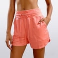 thumbnail image 2 of COMVALUE Women's Athletic Running Shorts 5" Quick Dry Workout Hiking High Waisted Active Exercise (Watermelon Red, L), 2 of 5