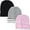 Pink/Black/Heather/Heather-White Stripe, variant on Marky G Apparel Baby Rib Cap (Pack of 3)