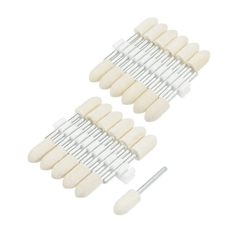 

8mm Wool Felt Mounted Points Tapered Polishing Buffing Wheels 2 Set