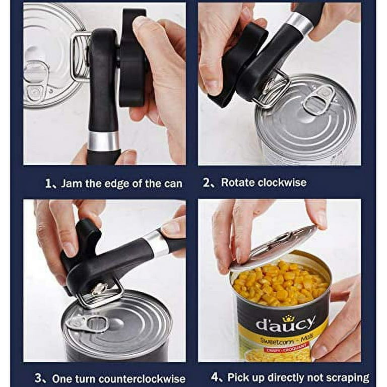 Phmnkl Safe Cut Manual Can Opener, Smooth Edge Can Opener - Can Opener  Handheld With Soft Grips, Ergonomic Smooth Edge, Food Grade Stainless Steel