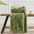 thumbnail image 5 of Home Soft Things Jacquard Faux Fur Throw - Sage - 50" x 60", 5 of 9