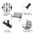 thumbnail image 5 of UWR-Nite Patio Steel Garden Bench with Black Finish, Weather Resistant Patio Metal Bench for Courtyards, Lawns, Balconies, Pools and Beaches, 5 of 6