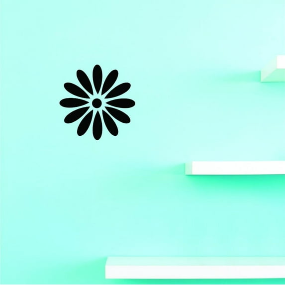 Custom Decals Flower (8) Wall Art Size: 20 X 20 Inches Color: Black