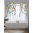 thumbnail image 5 of Sheer Curtains 72 Inches Long, Floral Eucalyptus Leaves Semi Sheer Curtains Light Filtering Window Treatment, Daisy Summer Botanical Watercolor Privacy Voile Drapes for Living Room 52x72 Inch, 5 of 7