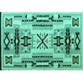 thumbnail image 1 of Ahgly Company Indoor Rectangle Southwestern Turquoise Blue Country Area Rugs, 3' x 5', 1 of 4
