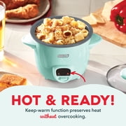 Dash Mini Rice Cooker Steamer, 2 Cup, Nonstick Removable Pot Aqua