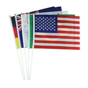 40PCS Handheld Mini National Flag On Stick International World Country Stick Flags Banners for Bar Party Decoration (40 Countries Random Pattern)