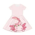 thumbnail image 2 of Uourmeti Axolotl Short Sleeve Dress for Girls 2-3 Summer Soft Swing Dress Casual Crewneck Knee Length A-Line Dresses with Pockets, 2 of 6