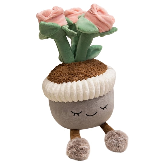 Greenhouse 13.7 inch Plant Plush Soft Cute Stuffed Succulent Plush Flowers Toy Pink