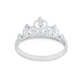 thumbnail image 5 of AFFY Simulated Multi Stone Jasmine Princess Style Engagement Crown Ring In 14k White Gold Over Silver-9.5, 5 of 6