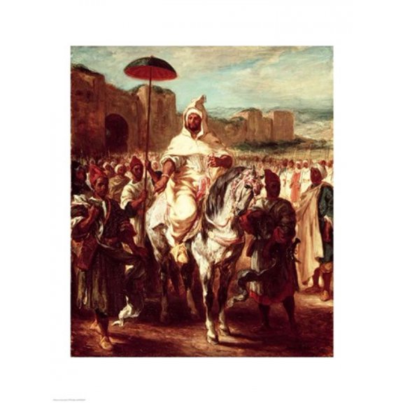 Abd Ar-Rahman Sultan of Morocco Canvas Art - Eugene Delacroix (18 x 24)