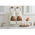 thumbnail image 2 of Serafina Home Autumn Fall Bath Fingertip Towels, Ivory Cream Off White, 100% Cotton, Embroidered Pumpkin Picking Design, Stitched Border, 2 Piece Set, 2 of 7