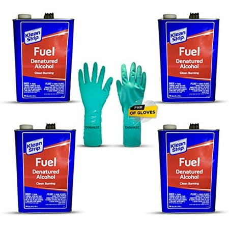 Centaurus AZ Klean Strip Denatured Alcohol Chemical Resistant Gloves, Odorless, Smokeless Flames, Cleans Burning, Ideal for Marine Stoves and Other Alcohol-Burning Appliances- 1 Gallon (4)