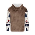 thumbnail image 3 of Sudadera con capucha para hombre, informal, con cordón, estampado navideño, deportiva, blusa de poliéster, 3 of 4