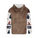 thumbnail image 3 of Sudadera con capucha para hombre, informal, con cordón, estampado navideño, deportiva, blusa de poliéster, 3 of 4