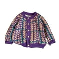 thumbnail image 2 of Cethrio Kids Girls Cardigans Sweaters, Lightweight Long Sleeve Cotton Kids Coats Purple Size 3 T, 2 of 3