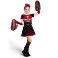 thumbnail image 4 of Joyfy Cheerleader Costume for Girls, Bad Spirit Costume for Kids, Skull Scary Outfit with Accessories for Halloween Party Cosplay, 4 of 9