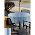 thumbnail image 5 of Outdoor Tablecloths with Umbrella Hole & Zipper, Blue Grey Ombre 60x60 Inch Square Tablecloths, Farmhouse Gradient Minimalist Waterproof Table Cloth, Patio/Pool/Picnic Table Covers, 5 of 8