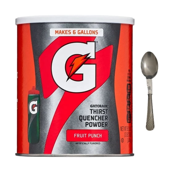 Gatorade Fruit Punch Thirst Quencher Sports Drink Mix Powder, 51 oz Canister With Spoon