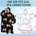 thumbnail image 4 of Oversized Wearable Blanket Hoodie,Bulldog Dog and Footprints Sherpa Blanket Hoodie with Super Pockets,Super Warm Fuzzy Pullover for Women & Men, 4 of 6