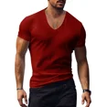 thumbnail image 4 of Playera Casual Delgada Delgada Con Cuello En V De Color, 4 of 8