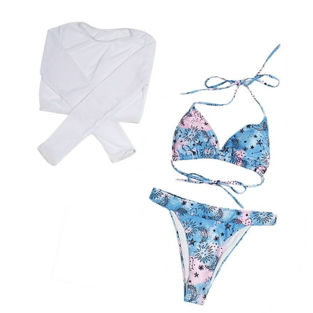 

VKEKIEO Bikinis Swimsuit Sport Bra Style Lift Blue M