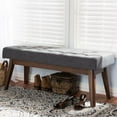 thumbnail image 2 of Baxton Studio Elia Button Tufted Bedroom Bench in Dark Gray, 2 of 7