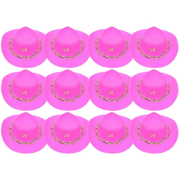 12 piezas de sombreros de vaquero para muñecas, mini sombreros de vaquero, sombreros de vaquero en miniatura de plástico, pequeños sombreros de vaquero decorativos.