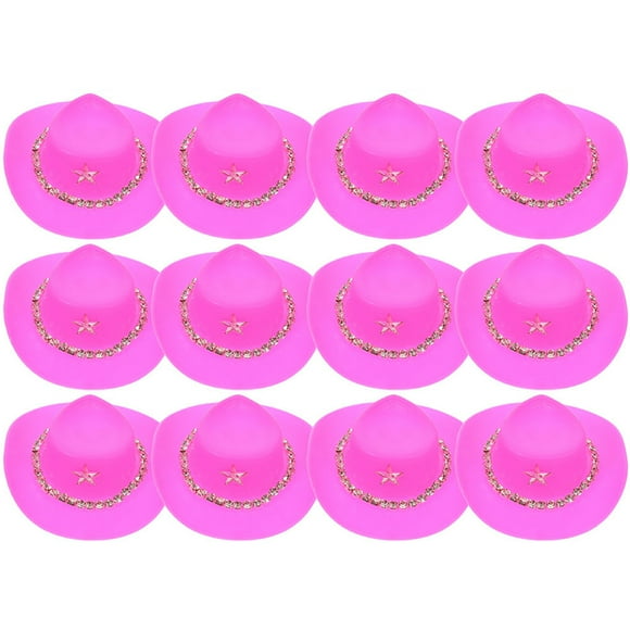 BRIGHTFUFU 12 Uds. Muñecas sombreros de vaquero Mini sombreros de vaquero sombreros de vaquero en miniatura de plástico pequeños sombreros de vaquero decorativos