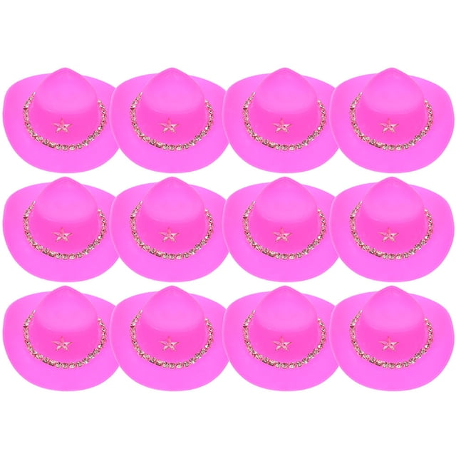 12 Uds. Muñecas sombreros de vaquero Mini sombreros de vaquero sombreros de vaquero en miniatura de plástico pequeños sombreros de vaquero decorativos