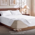 thumbnail image 5 of U by Bedsure Stay Put King Sheet Sets, 4 Piece 18" Deep Pockets Non-Slip Polyester Microfiber Bed Sheets, White, 5 of 11