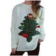 thumbnail image 2 of Cute Christmas Sweaters for Women 2025 Long Sleeve Crewneck 3D Christmas Tree Xmas Pullover Sweater Jumper Tops, 2 of 8