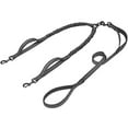 thumbnail image 2 of iYoShop Double Dog Leash with Three Extra Traffic Handles, 360 Swivel No Tangle Dual Dog Walking Leash, Comfortable Shock Absorbing Reflective Bungee for Two Dogs(15-120 lbs, Black), 2 of 10