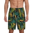 thumbnail image 2 of Picia Jungle Leopard Yellow Pajama Shorts for Men, Men's Pajama Bottoms, Sleepwear,Short Pajama Pants-Medium, 2 of 9
