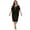 Black, variant on LWavelet Women's Plus Size Cocktail Dress Chiffon Cape Overlay Rhinestone V-Neck Bodycon Midi Dress Green 3XL