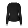 thumbnail image 5 of JUSLIO Womens Blouses Casual Solid Shirts Tops Fashion Long Sleeve V Neck Shirts Tops Black 2XL, 5 of 8