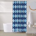 thumbnail image 6 of Shower Curtain, Blue Squares white Waterproof Fabric Plastic Shower Curtain, Drying Fast Bathroom Curtain with 9 Buttonholes, Ruffle Shower Curtain 60x72in, 6 of 8