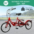 thumbnail image 3 of ABORON Red 16" Tricycle with Rear Carrying Basket and Adjustable Height, 3 of 12